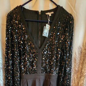 V Neck Sequin Top Romper